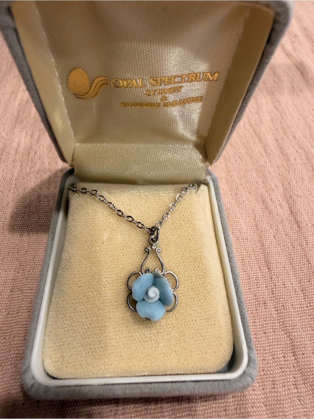Blue Flower Pendant Necklace - Women's Jewelry